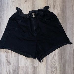 princess polly black paperbag shorts